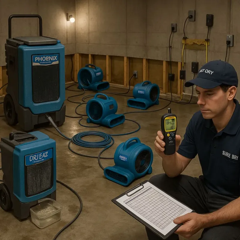 Structural Drying and Dehumidification process in Seaford, DE